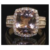 14kt Rose Gold 5.26 ct Morganite & Diamond Ring