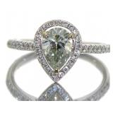 14kt White Gold 1.09 ct Pear Cut Diamond Ring
