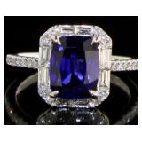 14kt Gold 3.35 ct Sapphire & Diamond Ring