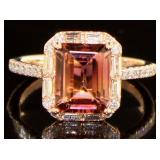 14 Kt Gold 2.60 ct Tourmaline & Diamond Ring