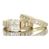 14kt Gold Princess Quad Cut 2.00 ct Diamond Bridal