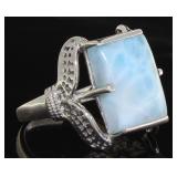 Natural 12.50 ct Larimar Designer Ring