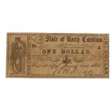 1861 State of North Carolina One Dollar Note