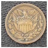 1863 Civil War Drum & Cannon Copper Token
