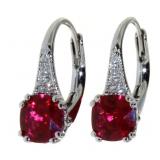 Elegant 2.00 ct Ruby Cushion Cut Earrings