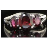 Genuine 3.64 ct Garnet Designer Ring