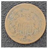 1865 Copper Two Cent Piece *Civil War