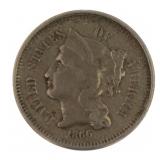 1866 Liberty Three Cent Nickel