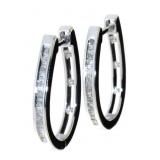 Brilliant 1/4 ct Baguette Diamond Hoop Earrings