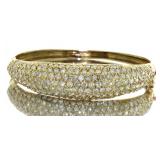 14kt Gold Brilliant 8.14 ct Diamond Cuff Bracelet