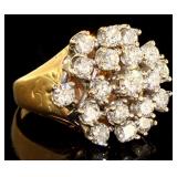 10kt Gold Brilliant 3.66 ct Diamond Cocktail Ring