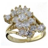 14kt Gold Brilliant 2.25 ct Diamond Waterfall Ring