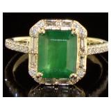 14kt Gold 2.70 ct Emerald & Diamond Ring
