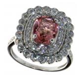 14kt Gold 2.85 ct Pink Tourmaline & Diamond Ring