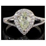 14kt Gold 1.33 ct Pear Shaped Diamond Ring