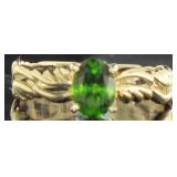 10kt Gold Vintage Chrome Diopside Estate Ring