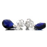 14kt Gold Elegant Sapphire & Diamond Drop Earrings