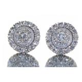 10kt Gold Round 1.00 ct Diamond Stud Earrings