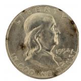 1954-S BU Franklin SIlver Half Dollar