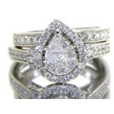 10kt Gold 1.00 ct Diamond Wedding Set