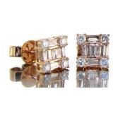 14kt Rose Gold 1.00 ct Baguette Diamond Earrings