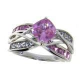 10kt Gold Cushion Cut 2.00 ct Pink Sapphire Ring
