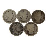 Mixed Date: Barber Silver Quarters
