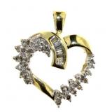 14kt Gold 1/2 ct Diamomd Heart Pendant