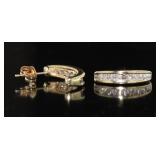 14kt Gold 1/4 ct Channel Set Diamond Earrings