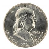 1961 BU Franklin Silver Half Dollar