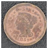 1851 Liberty Head Copper Large Cent