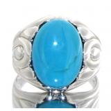 Genuine Cabochon Turquoise Designer Ring