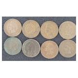 Collection (8) Better Indian Head Copper Cents