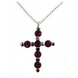 Natural 1.00 ct Garnet Cross Necklace