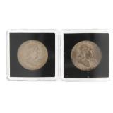 1957 & 1958 BU Franklin Silver Half Dollar