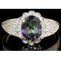Beautiful 3.61 ct Oval Mystic Topaz & Diamond Ring