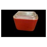 Red Pyrex Refrigerator Bowl