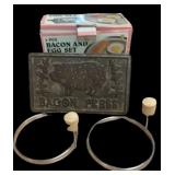 (3) Pc Cast Iron Bacon Press & Egg Set