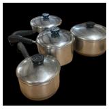 (4) Copper Clad Revere Cookers & Lids