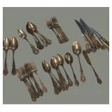 44 Pc Wm Rogers Silver Overlay Estate Silverware