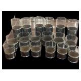 Set of (18) Stainless, Cork Lined Glasses