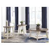 Ashley T377 Round Farmhouse Coffee & End Tables