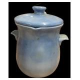 Blue Ceramic Pot with Strainer