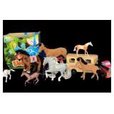 Wooden Horse Trailer &  Horse Collection