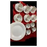 24 Pc Bone White Sheffield Porcelain Dishes