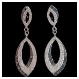 Elegant 3/4 ct Black & White Diamond Earrings