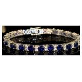 Elegant 28.78 ct  Cushion Cut Sapphire Bracelet