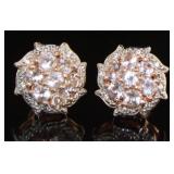 Natural 2.20 ct Morganite & Zircon Earrings