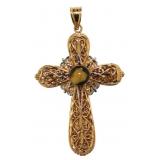 14kt Gold Large Elegant Cross Pendant