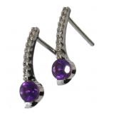 14kt Gold Amethyst & Diamond Earrings